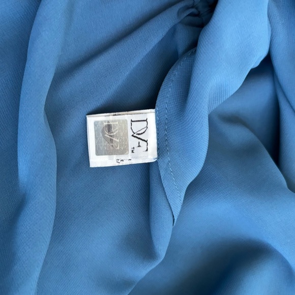 Diane Von Furstenberg Blue Camila Silk Chiffon High Low Dress - Picture 9 of 10